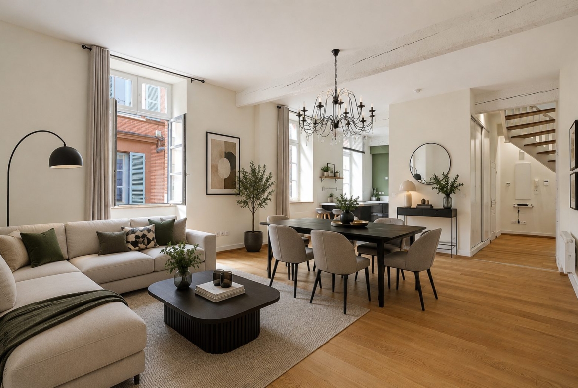 Toulouse hypercentre – Élégant T3 duplex avec parking